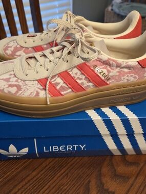 Adidas Liberty London Gazelle Women’s Red Lace-Pattern Sneakers